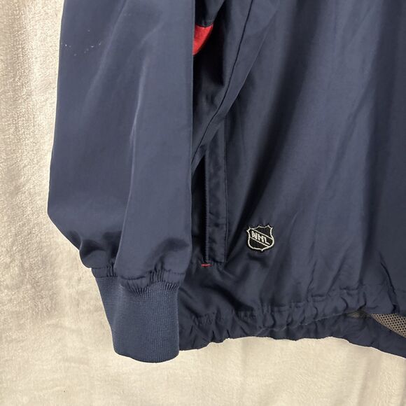 Vintage Columbus Blue Jackets CCM Center Ice Windbreaker Mens 2XL NHL Pullover - Picture 2 of 7